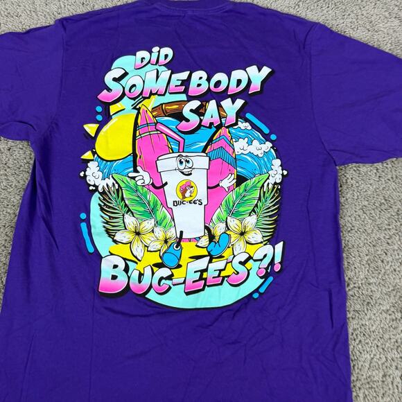 Bucees Shirt Mens Medium Purple Surfboard Surfing Gas Station Short Sleeve - Picture 3 of 9